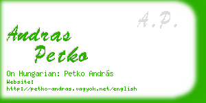 andras petko business card